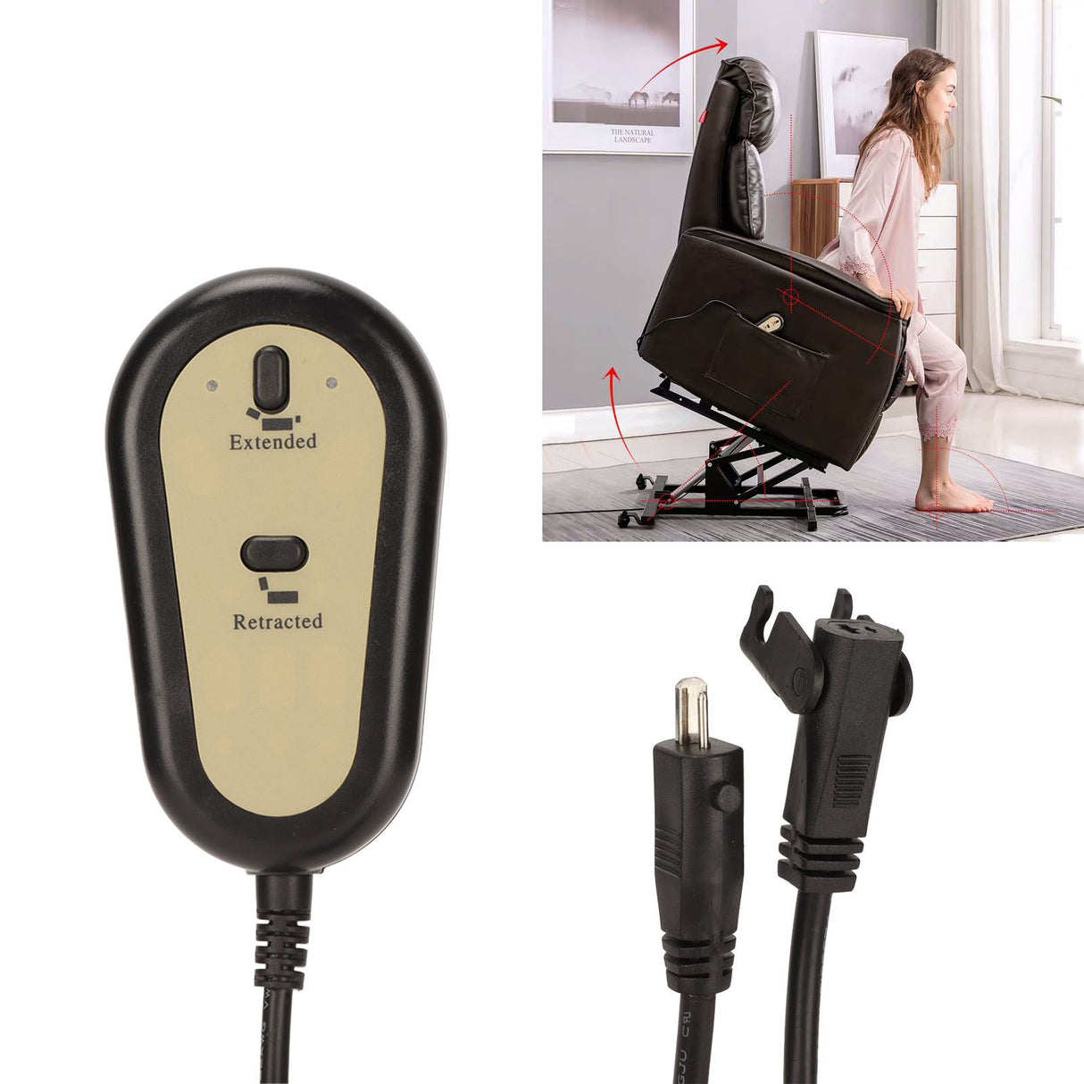 Electric Sofa Controller Ergonomic Sensitive Buttons Labor Saving Chair Lift Manual Controller 12‑32V