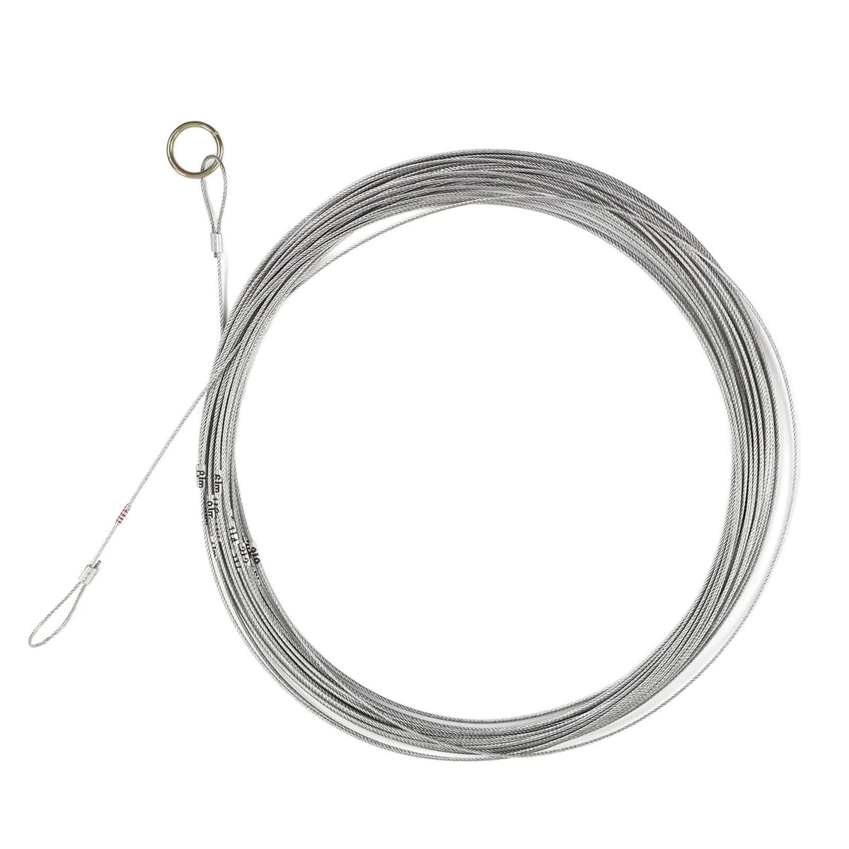 Steel Wire Measuring Rope Good Flexibility Sturdy Steel Rope Measuring Cord with Scale for Well Construction 30m/98.4ft