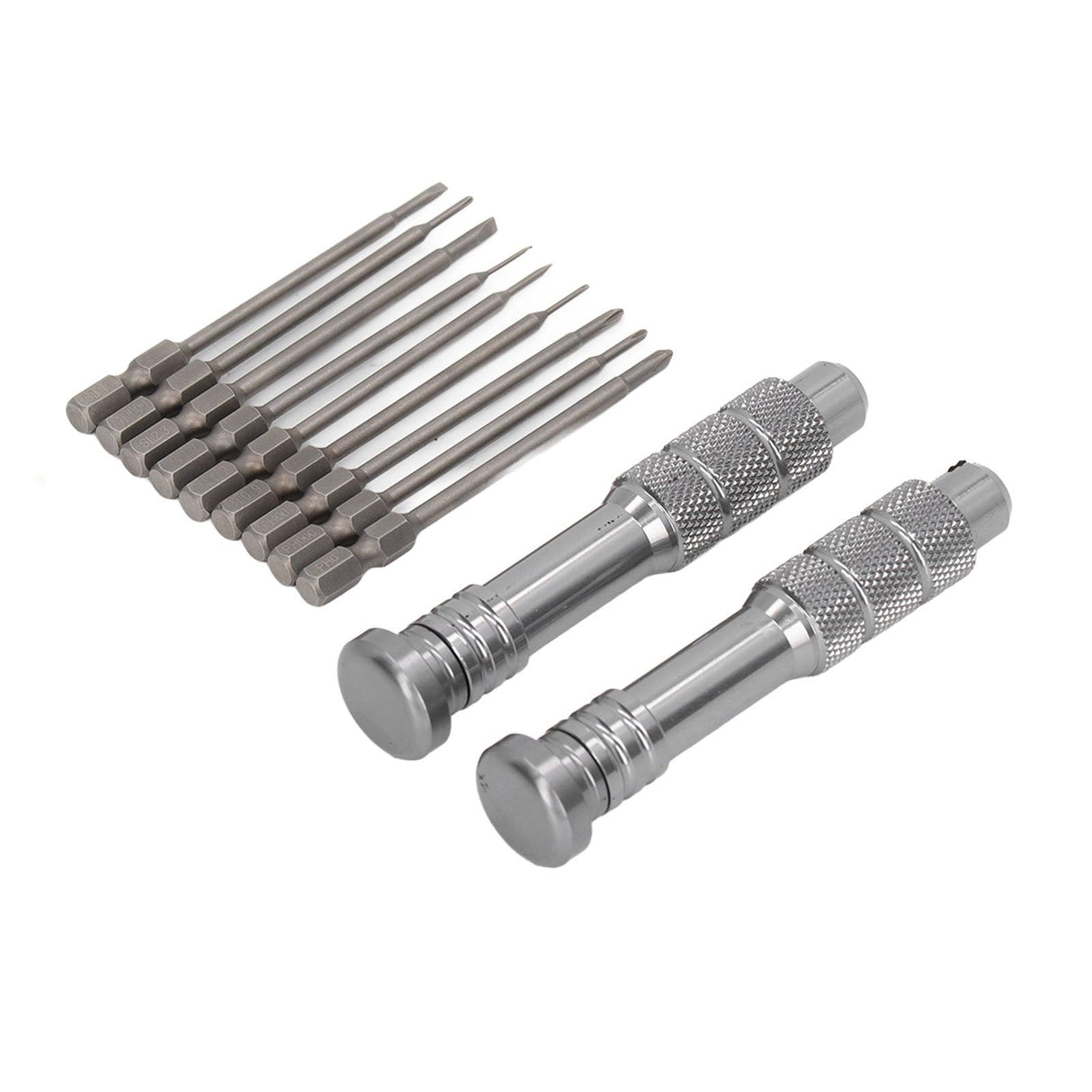 Steel Slotted Screwdriver Set with 9 Bits 2 Handles Hand Tool for Camera Lens Computer Electrical Maintenance