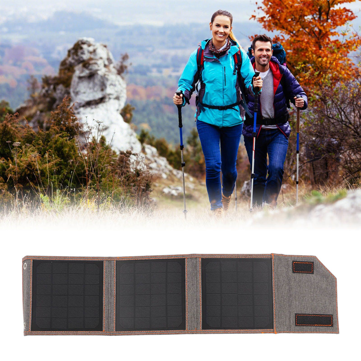 10W 5V Solar Panel Charger Outdoor Monocrystalline USB Solar Charging Pack Foldable for Camping Hiking Travel