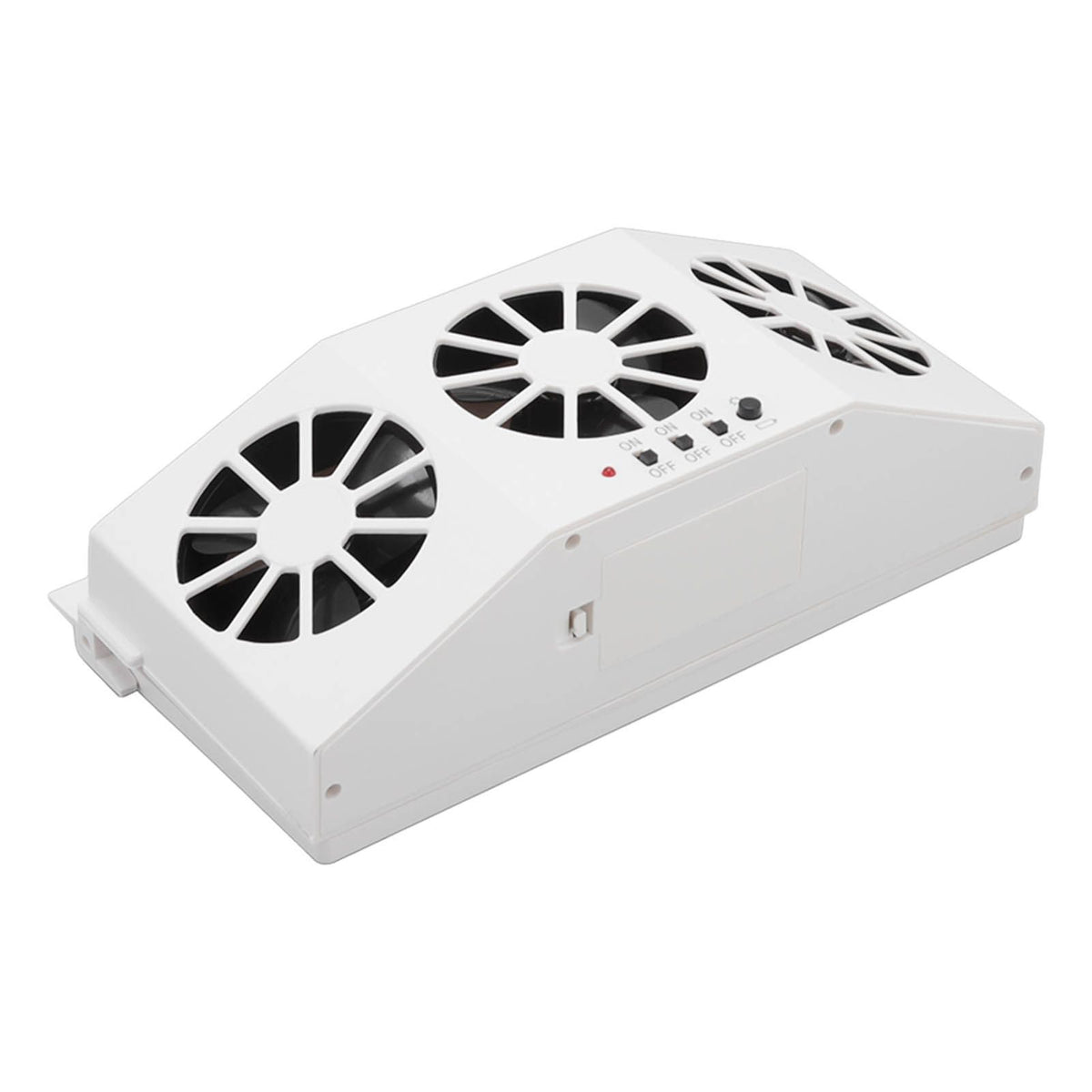 Solar Powered Car Cooler Large Wide Angle 3 Fans Deodorant Energy Saving Car Exhaust Ventilation Fan White