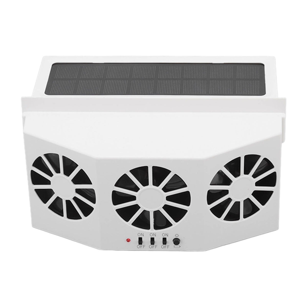 Solar Powered Car Cooler Large Wide Angle 3 Fans Deodorant Energy Saving Car Exhaust Ventilation Fan White