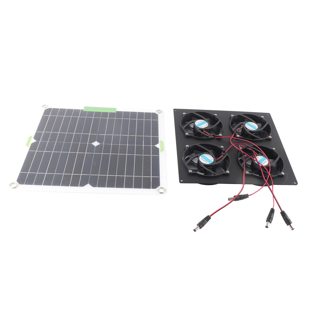 Solar Panel Fan Kit Waterproof Monocrystalline Silicon Solar Fan 4 Ports Ventilator Exhaust Fan for Greenhouses