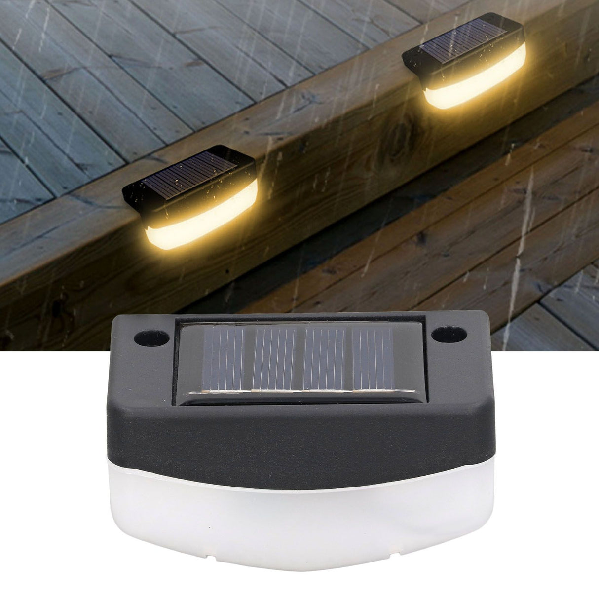 Solar Stair Light LED with PC Shell Stairs Steps Lamps Outdoor Step Lamp For Garden Park Fence Warm White Light