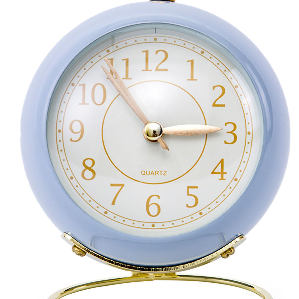 European Style Metal Clock Ingenious Mute Round Children Electronic Quartz Alarm Clock for Living Room Bedroom Purple