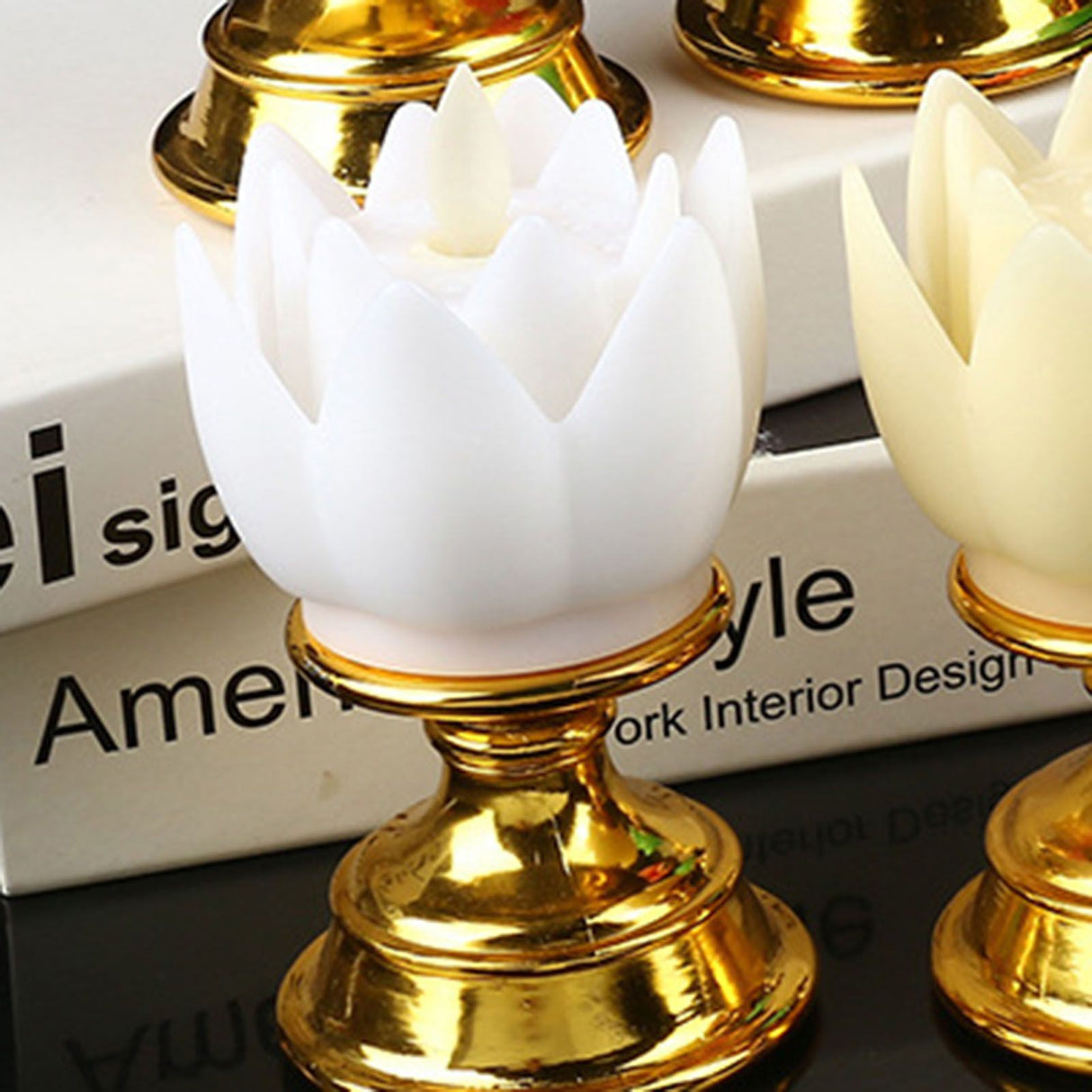 LED Lotus Lamp Colorful LED Soft Natural Light Lifelike Safe Odorless Durable Buddha Lamp for Bedroom Office Living Room White