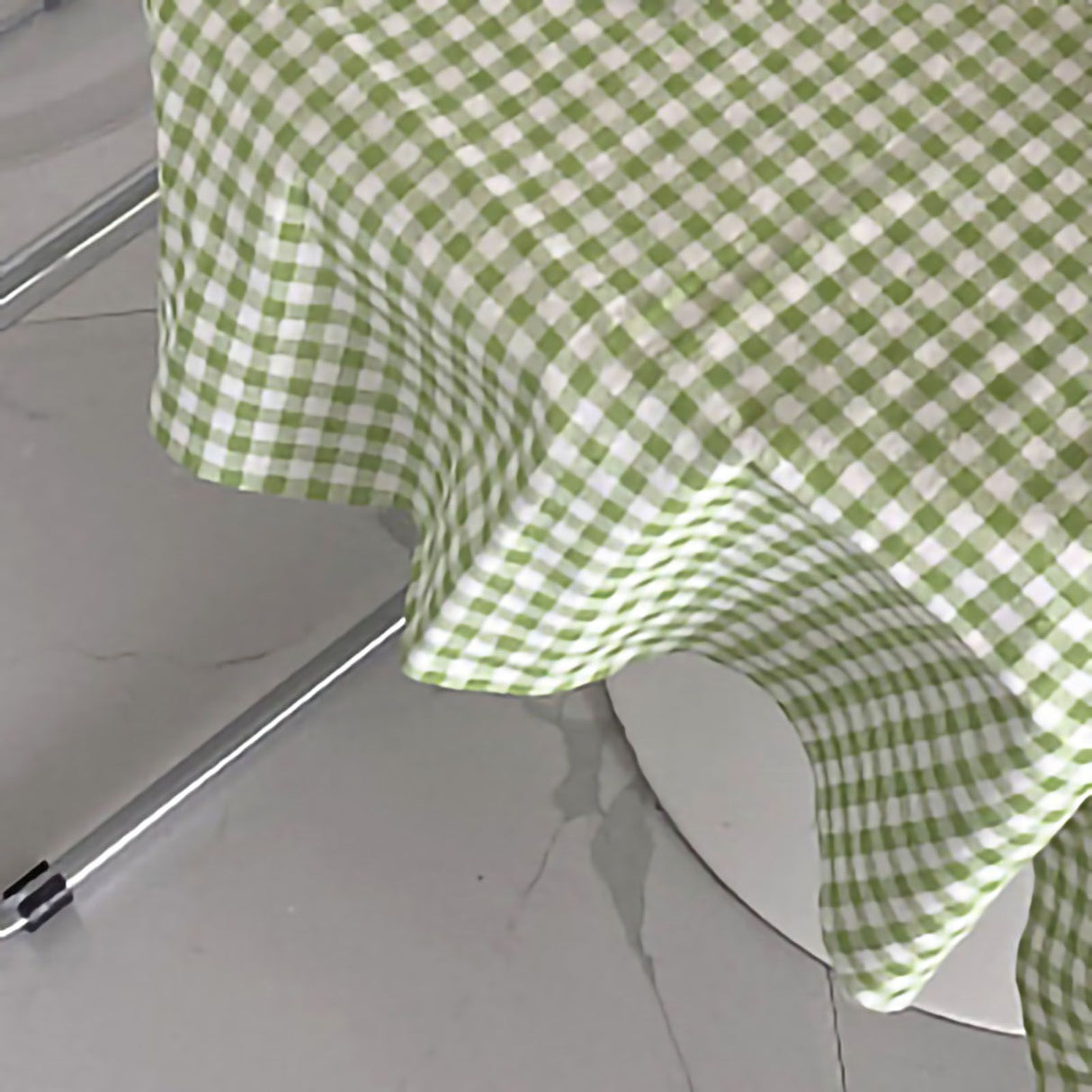 Desk Tablecloth Plaid Table Cover Linen Cotton Backdrop Dustproof Home Decoration for Office Dormitory Green 70x70cm / 27.6x27.6in
