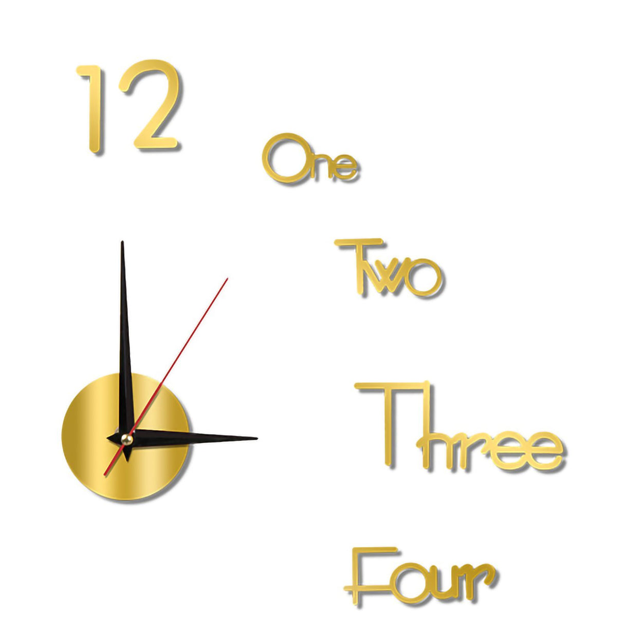 Night Light Wall Clock Frameless Decorative Luminous Silent Clock for Living Room Bedroom Gold Small 40cm/15.75in