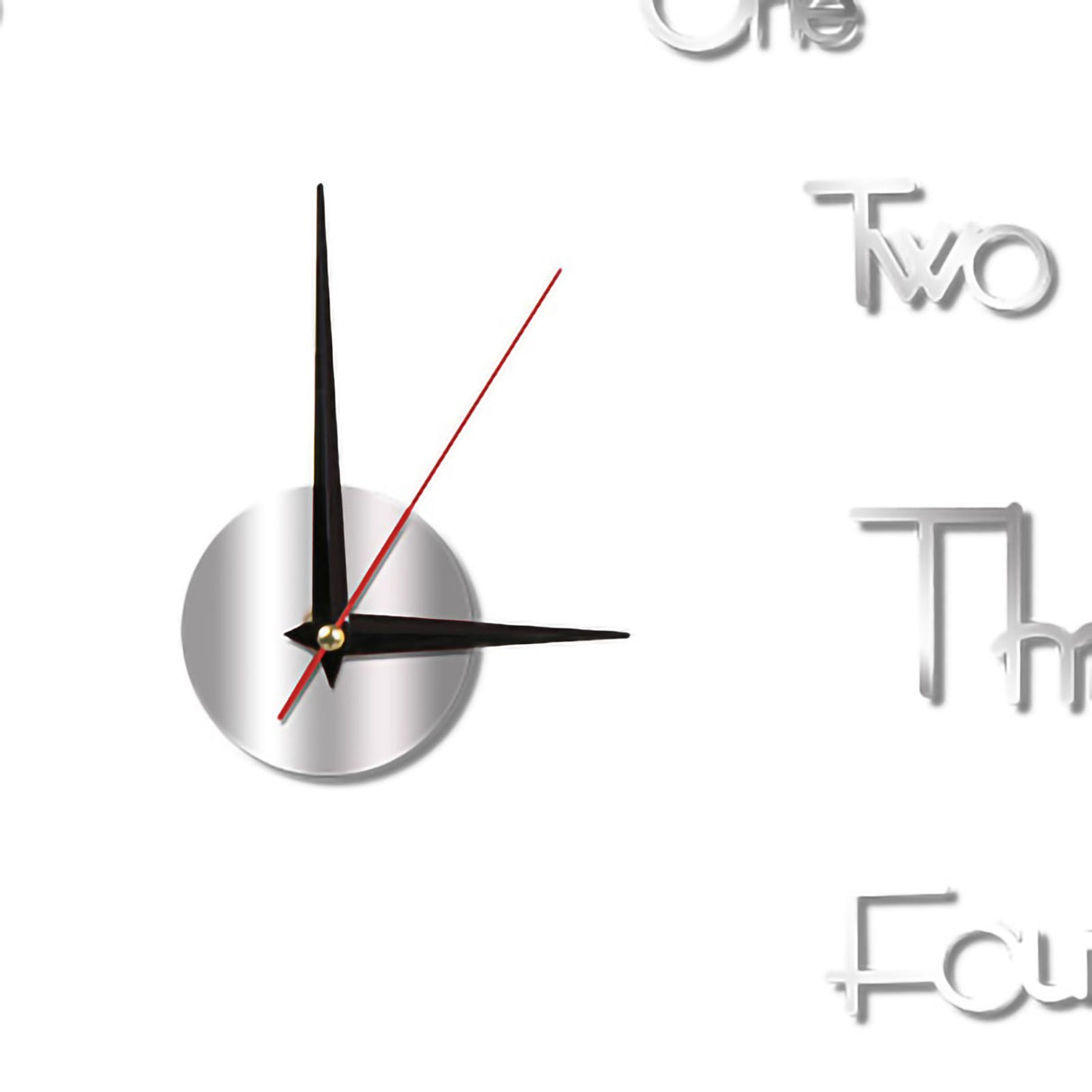 Night Light Wall Clock Frameless Decorative Luminous Silent Clock for Living Room Bedroom Silver Small 40cm/15.75in