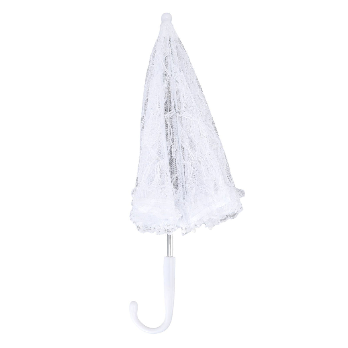 White Lace Parasol Umbrella J Handle Elegant Appearance Bridal Lace Umbrella for Wedding Party Decorations Prom