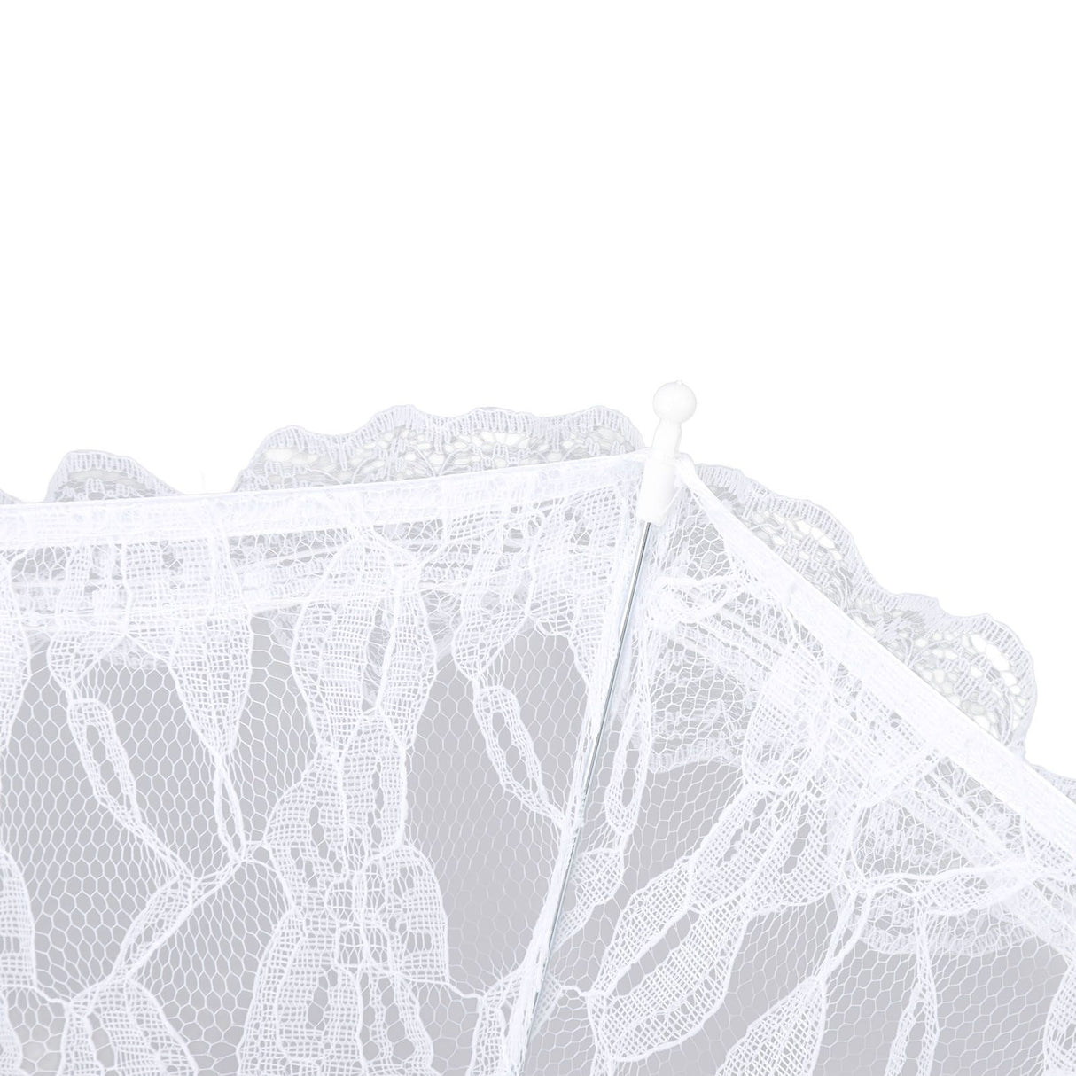 White Lace Parasol Umbrella J Handle Elegant Appearance Bridal Lace Umbrella for Wedding Party Decorations Prom