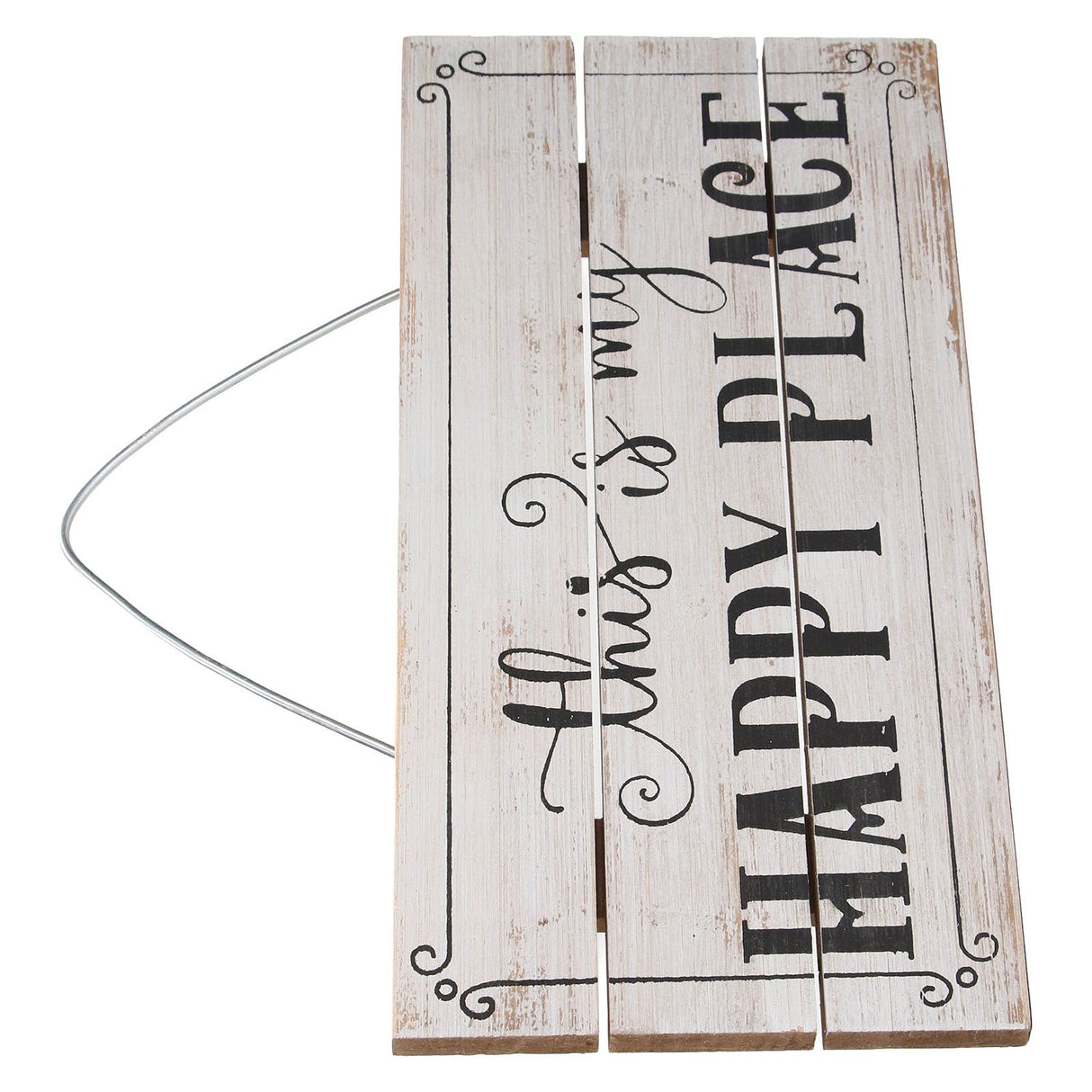 Decorative Wooden Sign Novel Waterproof Table Sign Hanging Decoration with Happy Place for Courtyard