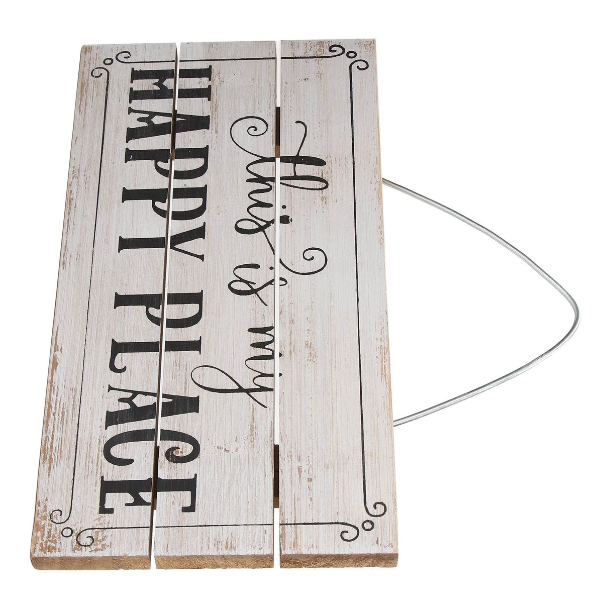 Decorative Wooden Sign Novel Waterproof Table Sign Hanging Decoration with Happy Place for Courtyard