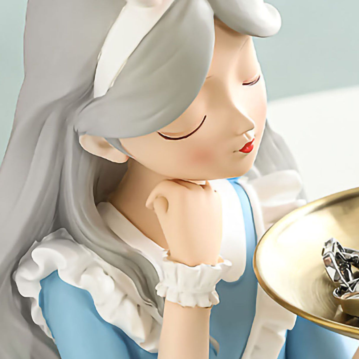 Entrance Storage Decoration Girl Sculptures Porch Decor Tray for Living Study Bedroom Rabbit Ears Girl