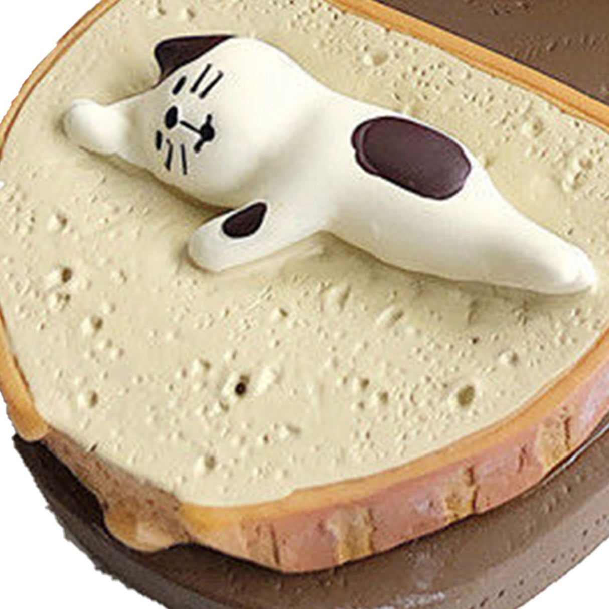 Toast Tablet Stand Holder Resin Cute Fun Desktop Cell Phone Stand Holder for Watching Dramas Round Toast Cat Holder