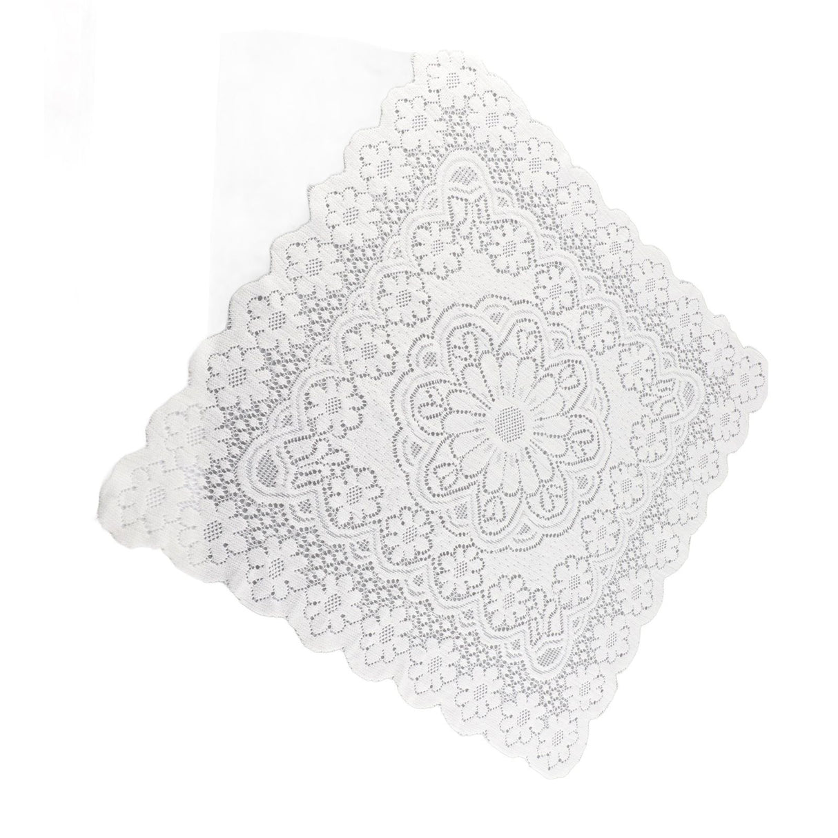 Lace Tablecloth Hollow Pattern Soft Comfortable Simple Lace Decorative Background Cloth for Home Cafe White Lace 60x60cm