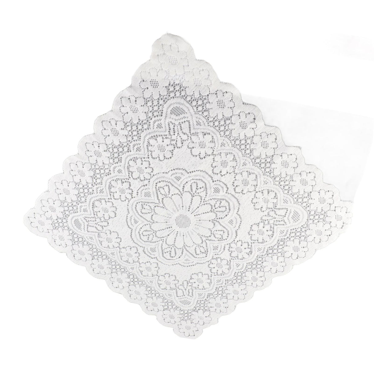 Lace Tablecloth Hollow Pattern Soft Comfortable Simple Lace Decorative Background Cloth for Home Cafe White Lace 60x60cm