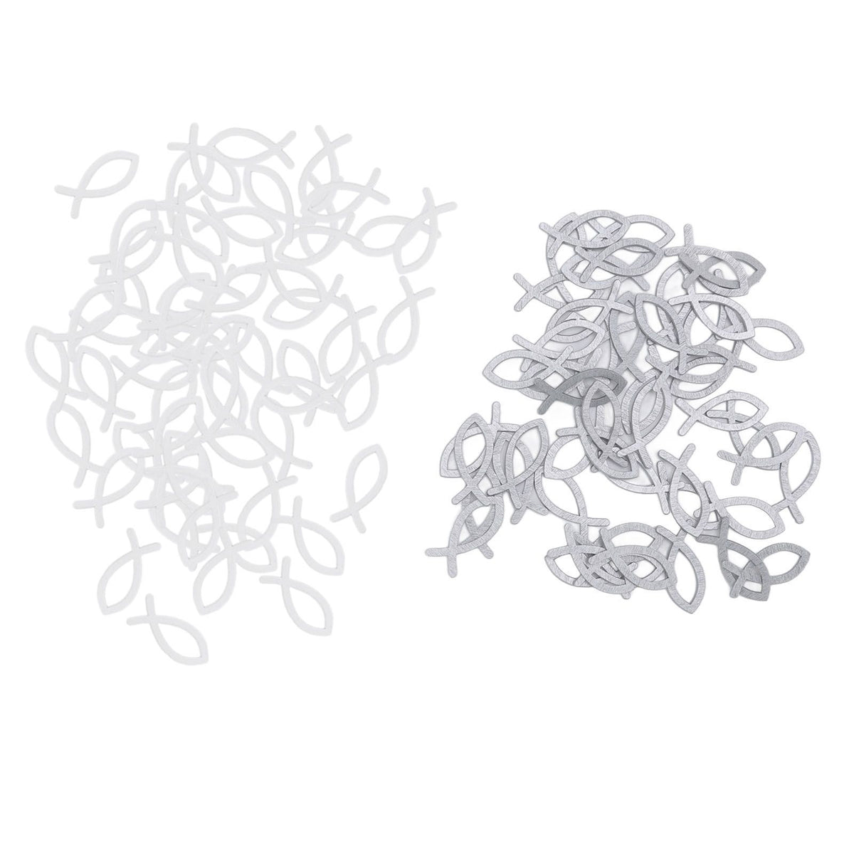 2 Packs Wooden Fish Decoration Good Decoration White Silver Fish Confetti for Christening Decoration Communion