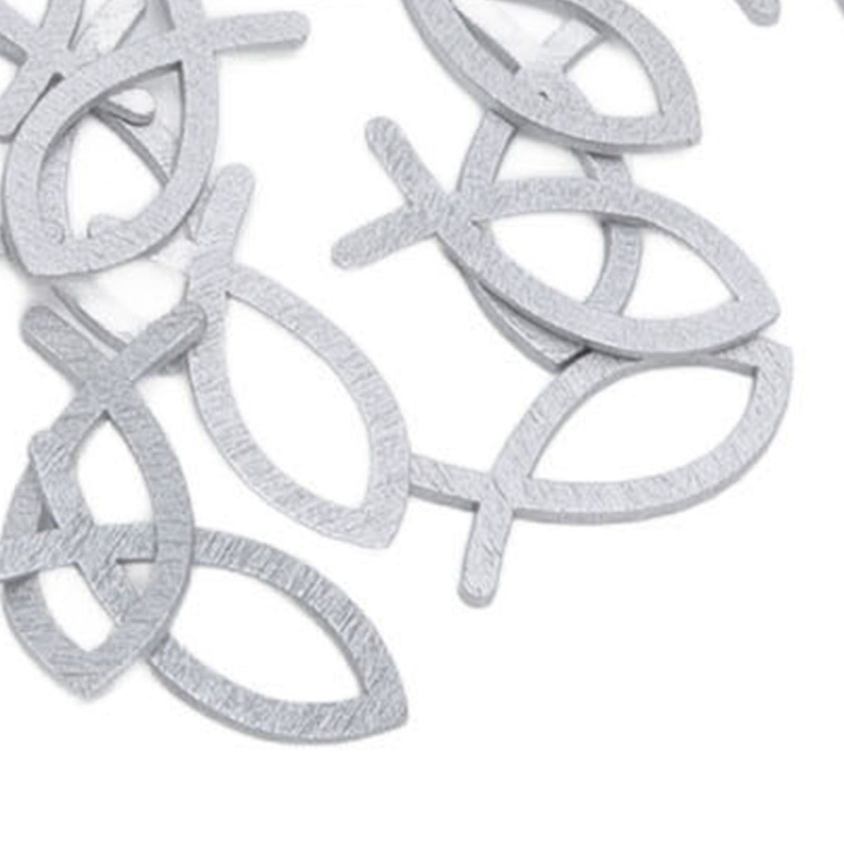 2 Packs Wooden Fish Decoration Good Decoration White Silver Fish Confetti for Christening Decoration Communion