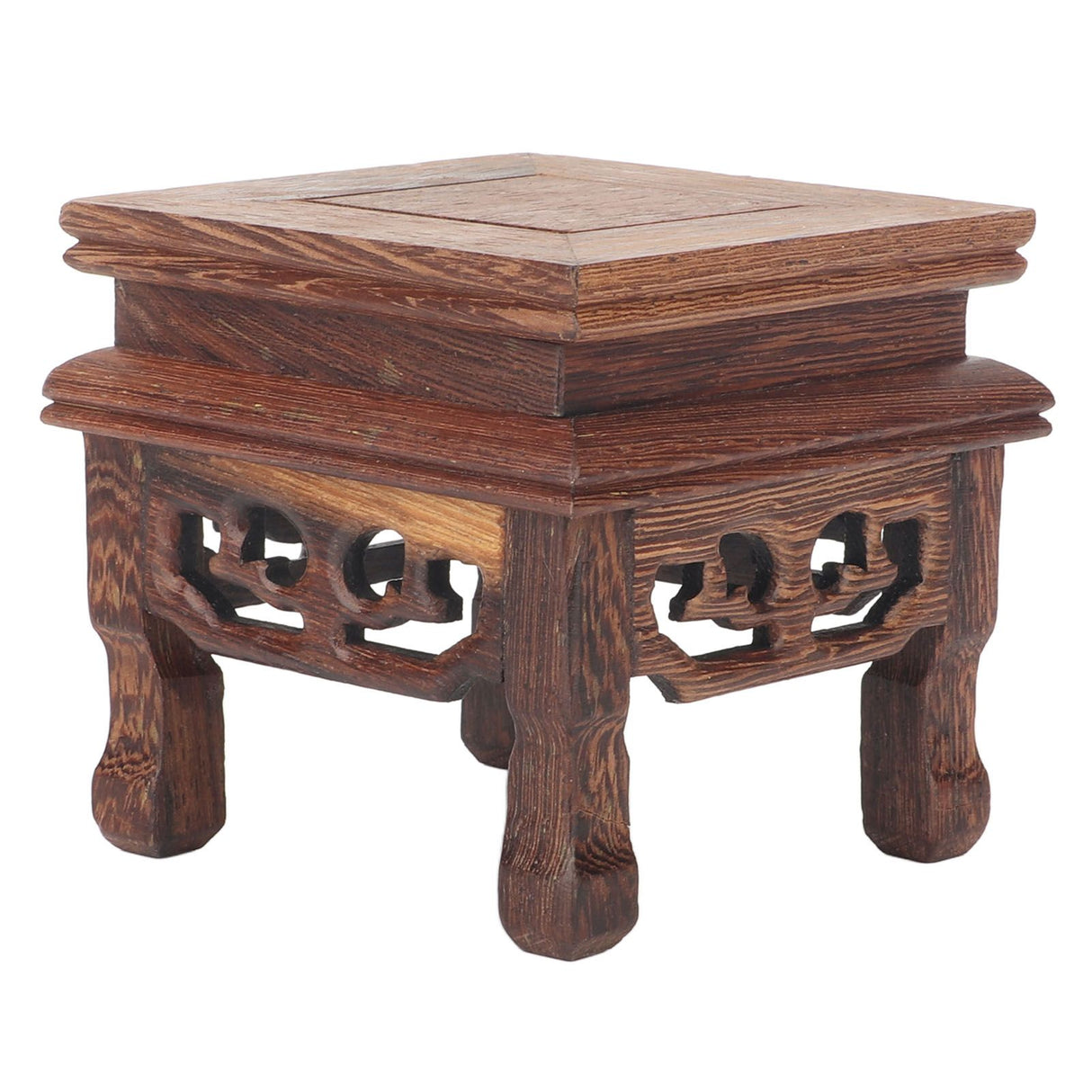 Wooden Display Stand Squared Stable Retro Style Durable Wood Widely Used Wooden Riser for Plant Teapot Jewelry