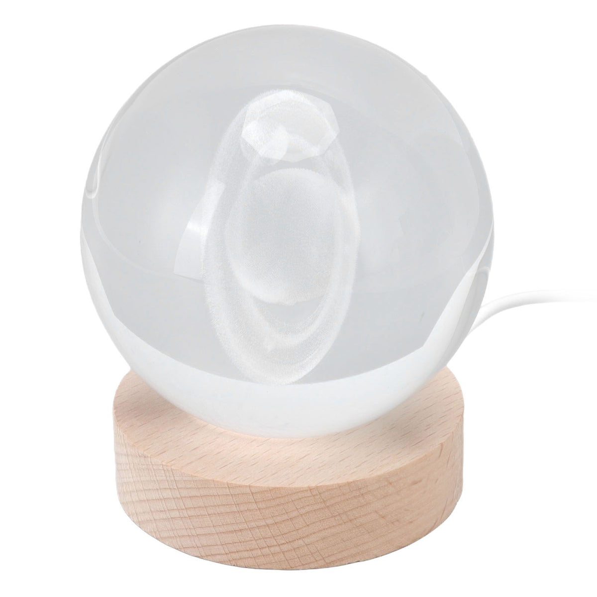 3D Saturn Night Lamp Crystal Ball Night Light LED Wooden Inter Carving Tabletop Ornaments for Friends Kids Gifts Saturn Colorful Light