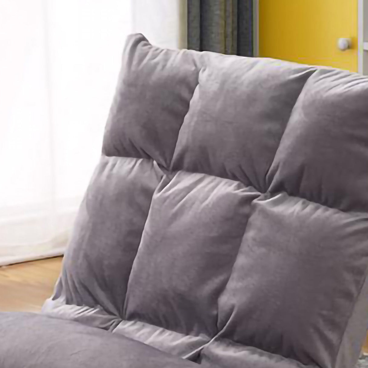 Tatami Sofa Folding Back Sofa Chair Single Bedroom Floor Balcony Small Sofa Chair Cushion Grey