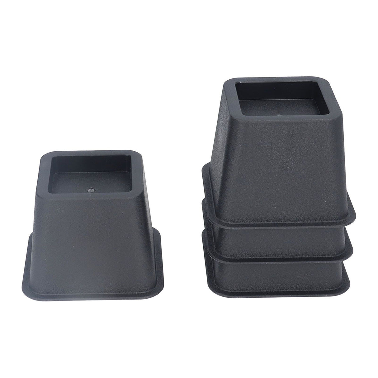 6Pcs 3 Inch Trapezoid Furniture Risers Sofa Leg Pads for Bed Table Cabinet Sofa Feet Black