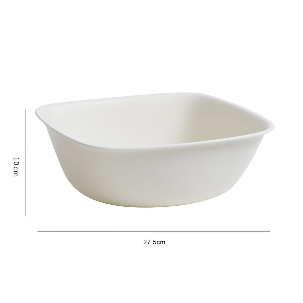 Household Plastic Wash Basin Dormitory Cute Square Laundry Basin Washbasin for Dishing Small White