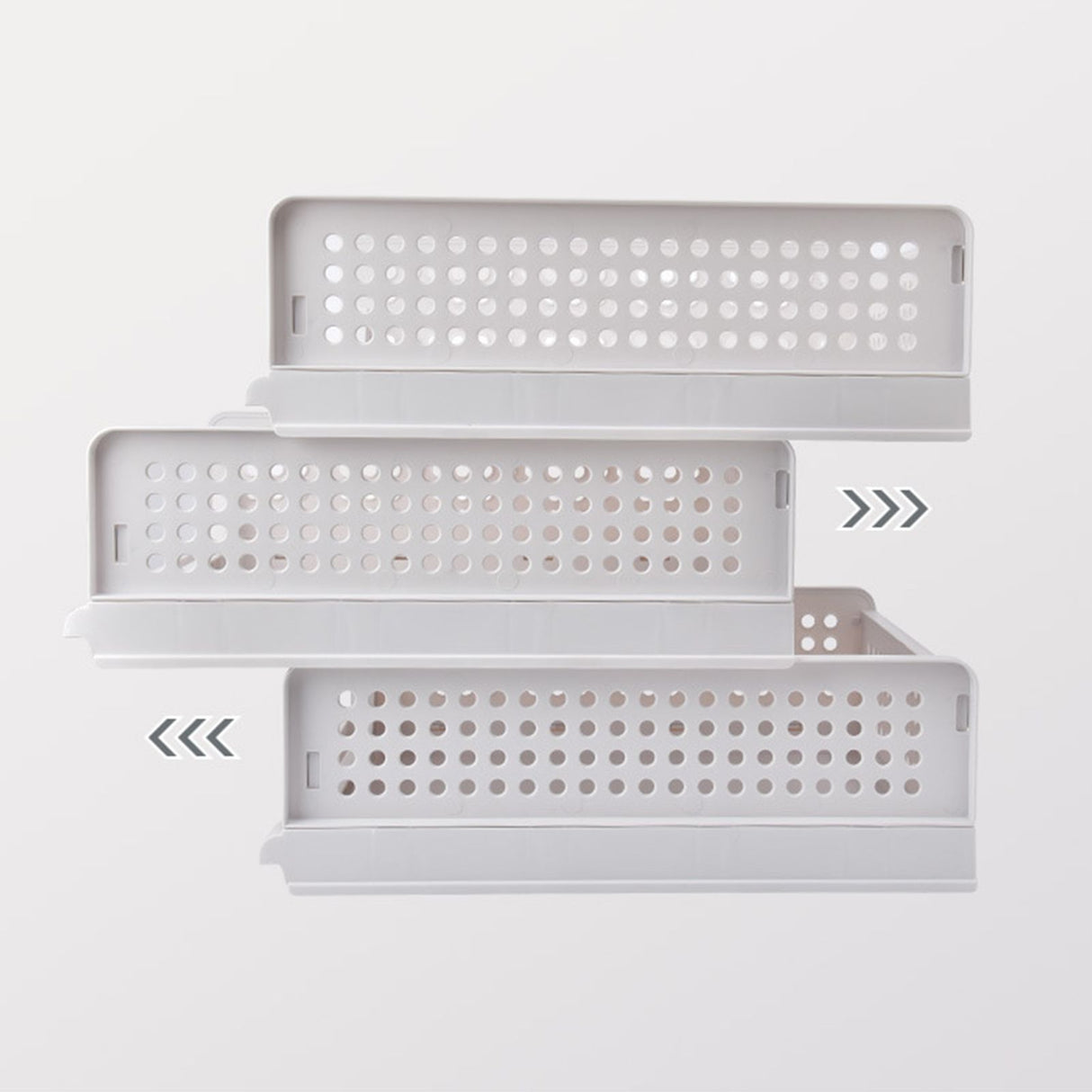 Stackable Storage Basket Plastic Large Open Drawer Wardrobe Cloth Container for Bedroom Living Room Offwhite
