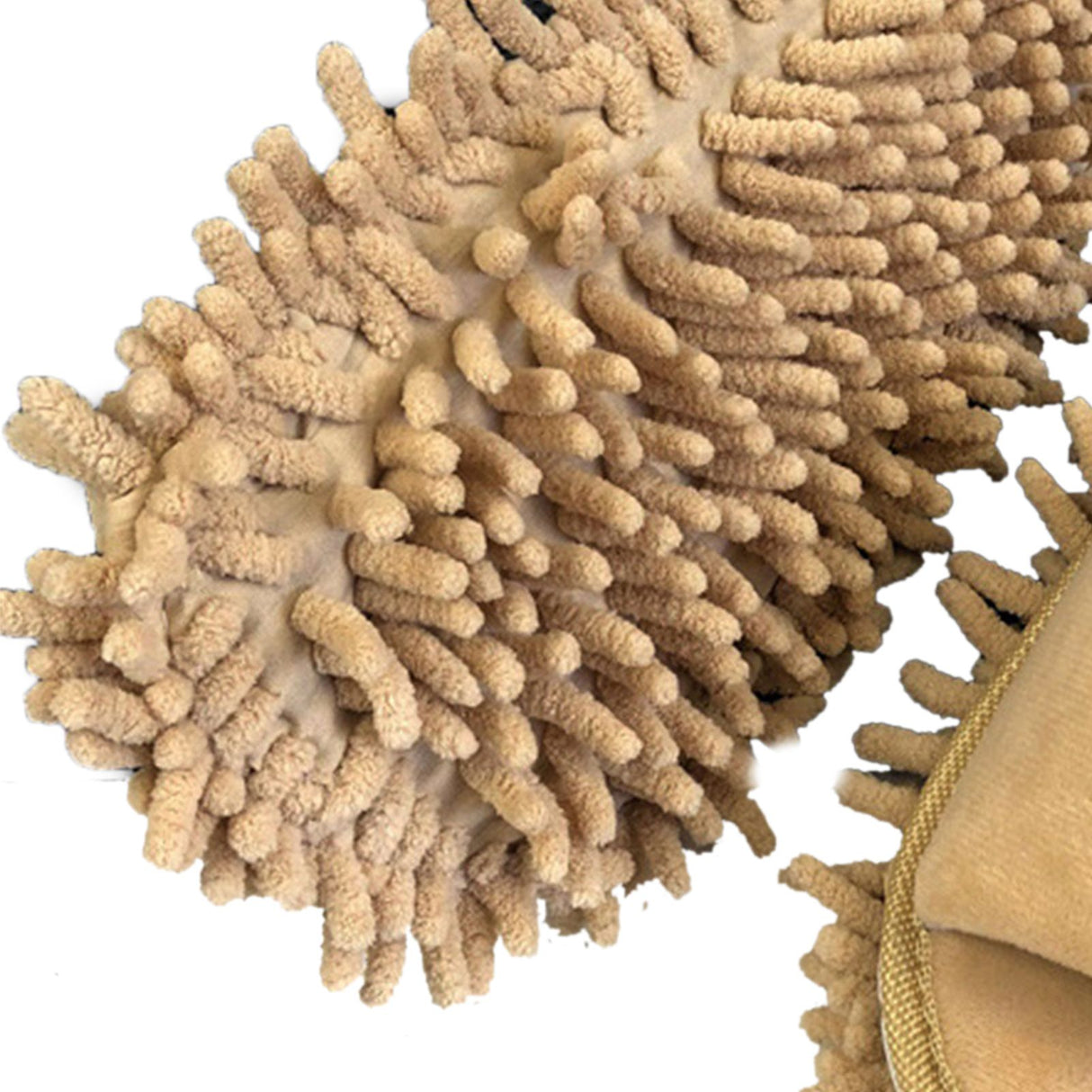 Floor Slippers Lazy Open Toed Mop Slipper Home Use Soft Pure Color Cleaning Slipper Beige M 39-41