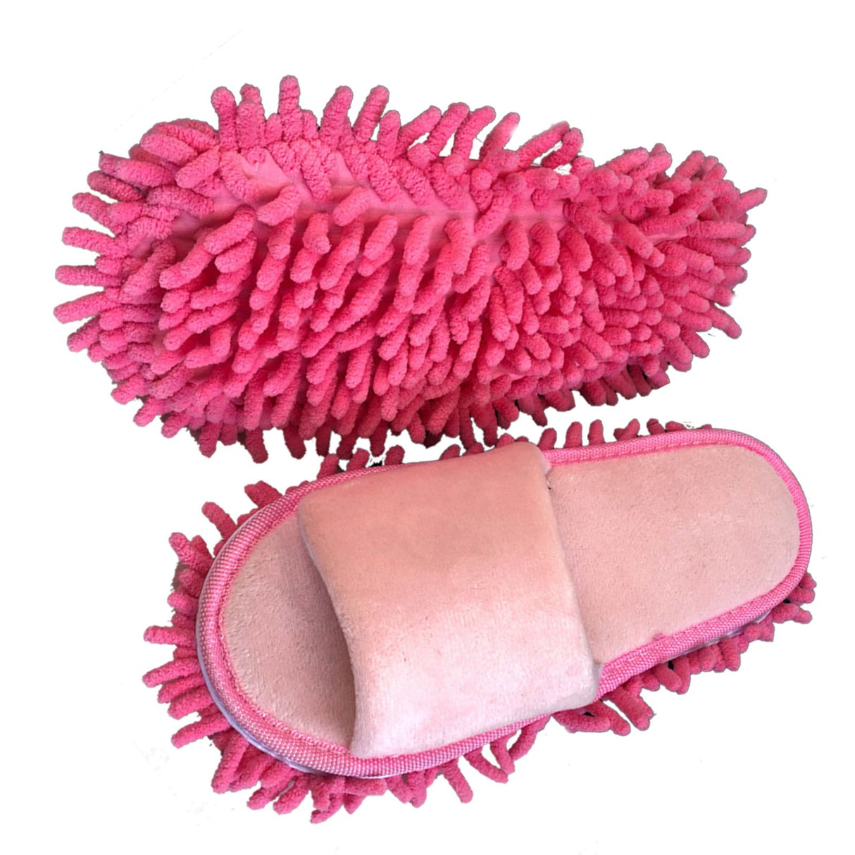 Floor Slippers Lazy Open Toed Mop Slipper Home Use Soft Pure Color Cleaning Slipper Pink M 39-41