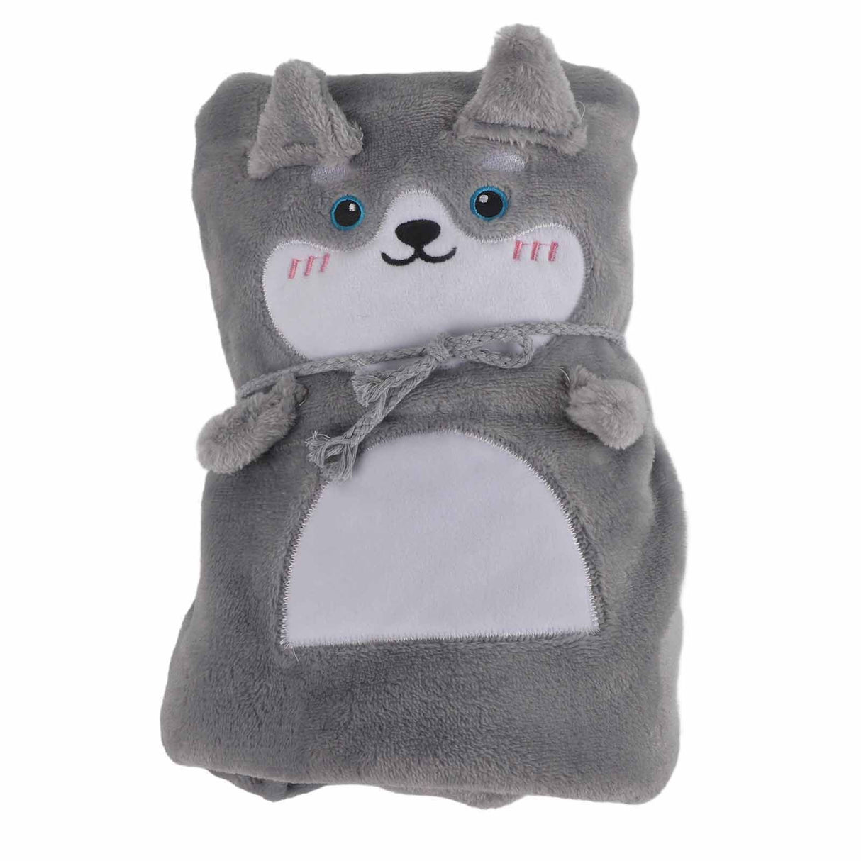 Flannel Blanket Cute Animal Shape Soft Skin Friendly Portable Nap Blanket for Sofa Bed Office Dormitory Husky 80x100cm / 31.5x39.4in