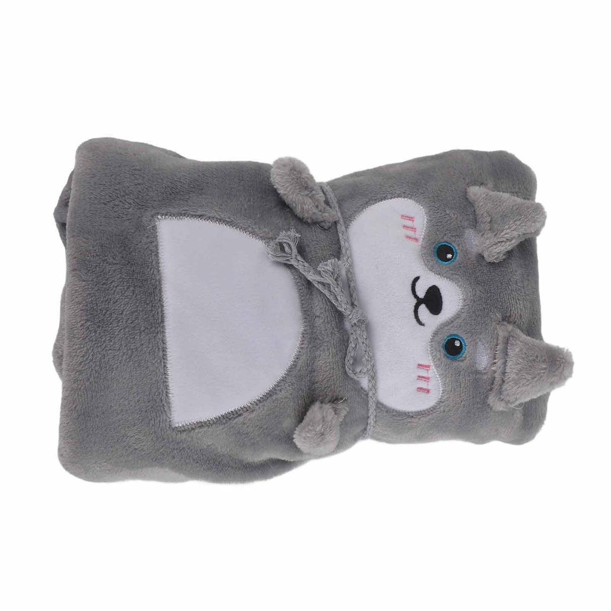 Flannel Blanket Cute Animal Shape Soft Skin Friendly Portable Nap Blanket for Sofa Bed Office Dormitory Husky 80x100cm / 31.5x39.4in