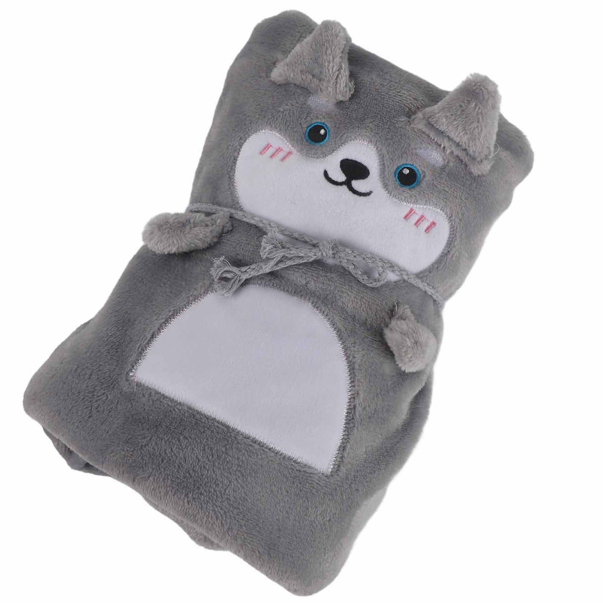 Flannel Blanket Cute Animal Shape Soft Skin Friendly Portable Nap Blanket for Sofa Bed Office Dormitory Husky 80x100cm / 31.5x39.4in