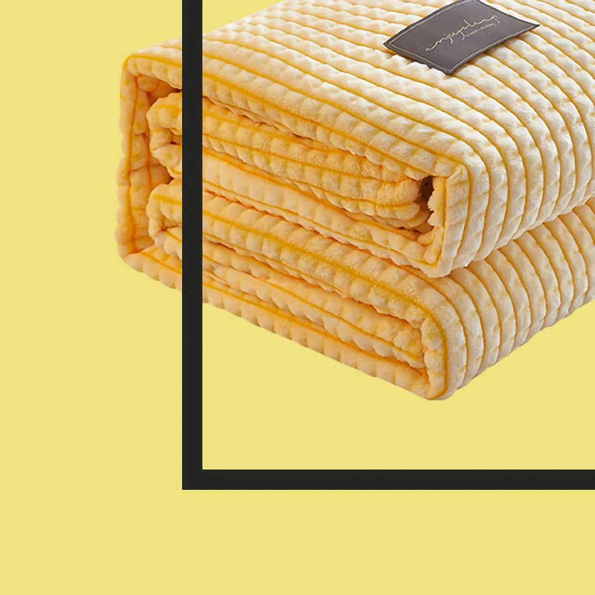 Air Conditioner Quilt Double Sided Soft Comfortable Cat Feeling Cut Flowers Portable Summer Cool Blanket for Office Sofa lemon Yellow 70x100cm/27.6x39.4in