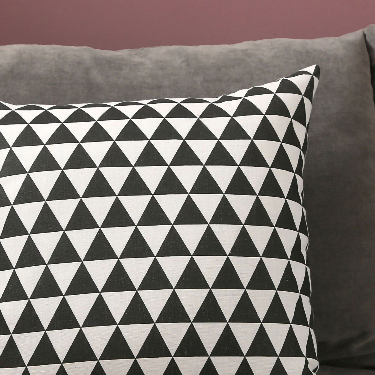 Home Pillow Case Sofa Cushion Accessories Linen Nordic Style Daily Use Home Textiles Black Triangle 45x45