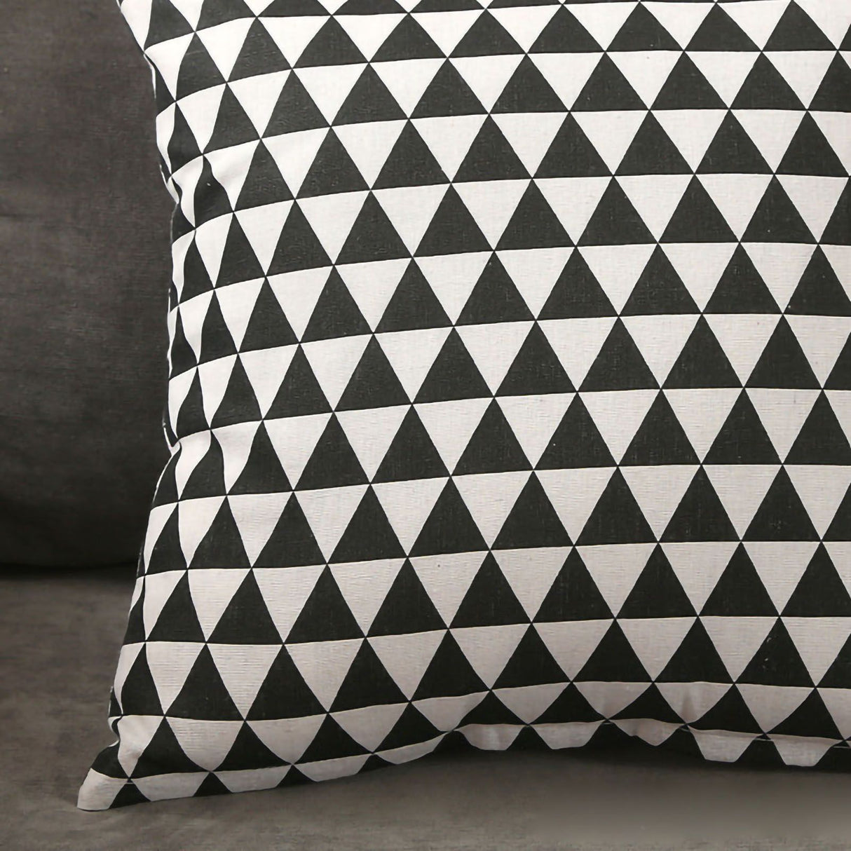 Home Pillow Case Sofa Cushion Accessories Linen Nordic Style Daily Use Home Textiles Black Triangle 45x45
