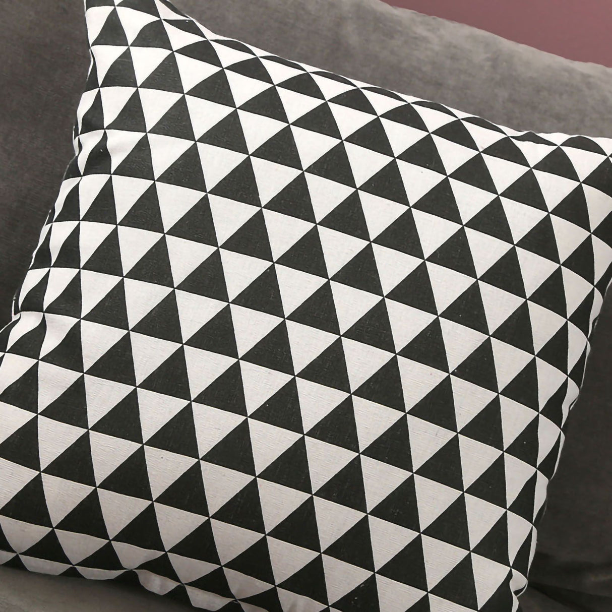 Home Pillow Case Sofa Cushion Accessories Linen Nordic Style Daily Use Home Textiles Black Triangle 45x45