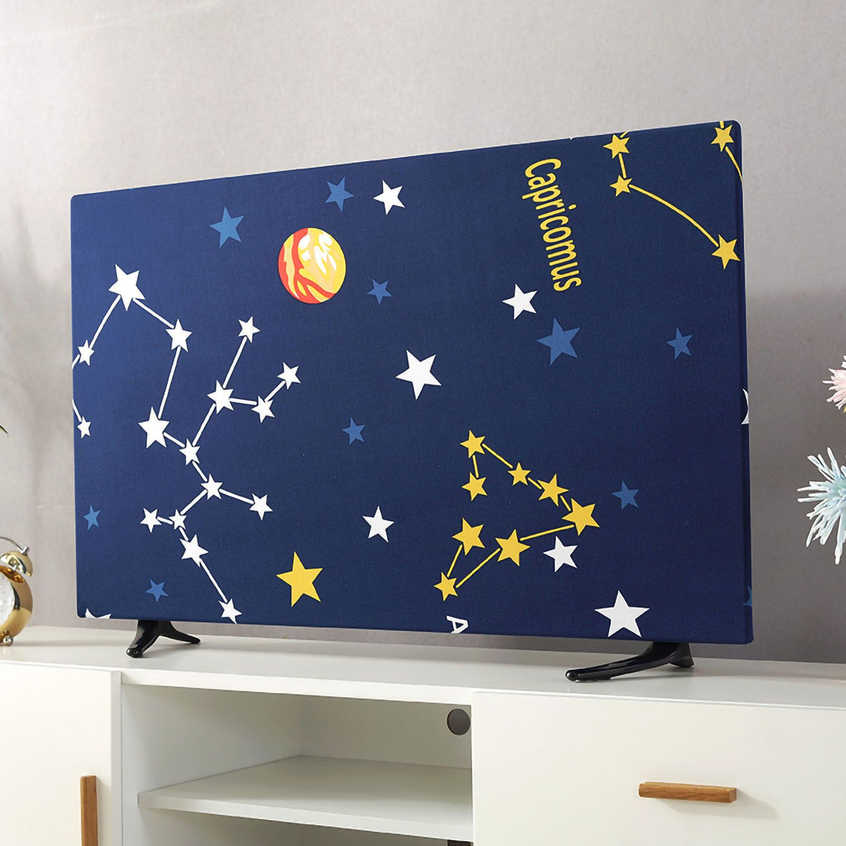 TV Cover Weatherproof Dustproof Universal Elastic Hanging Television Protector for Home Type 4 55in