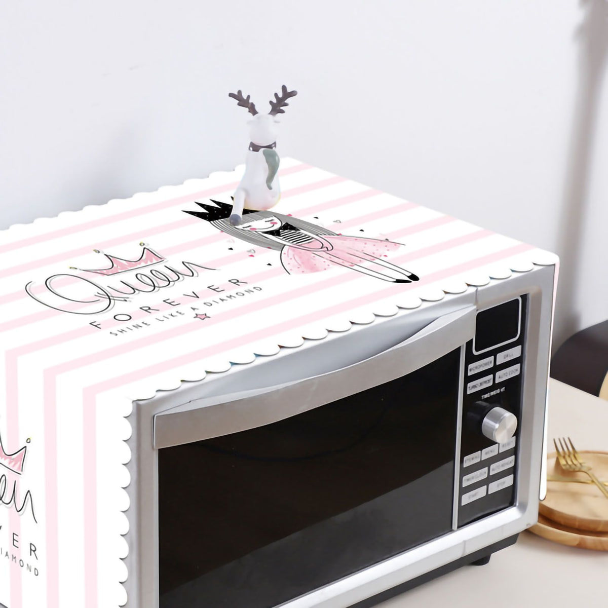 Microwave Cover Cloth Oven Cute Dust Proof Shiled Universal Oil Proof Nordic Style Simple Parts Princess 35x100cm