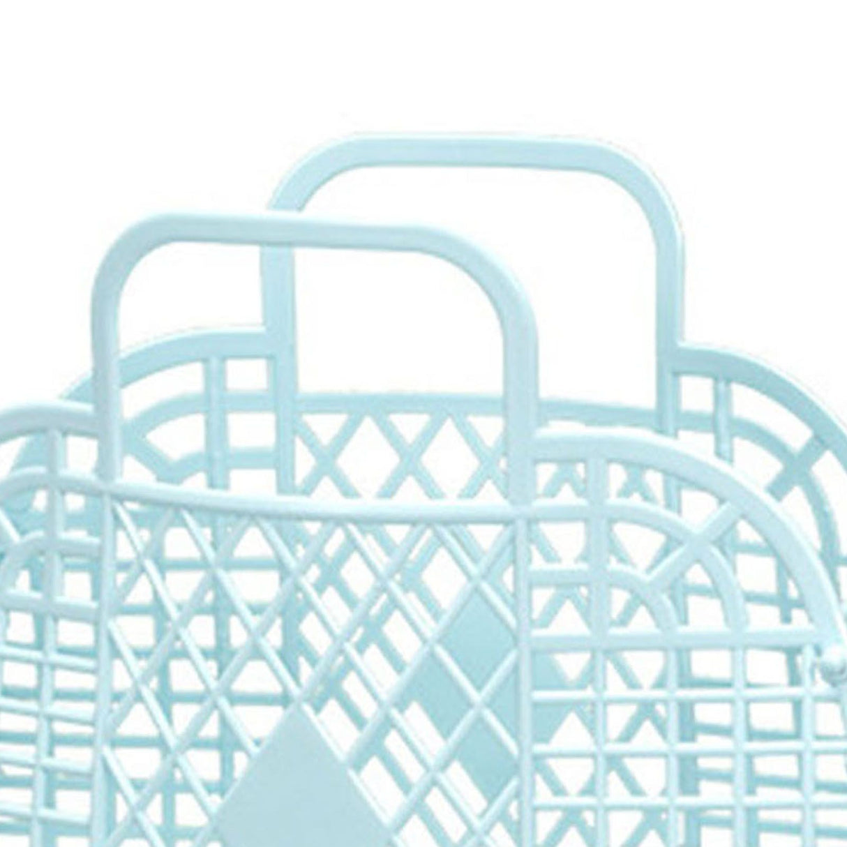 Hollow Storage Basket Plastic Reusable Portable Foldable Bag for Beach Home Bedside Shopping Toys Clothes Blue 250x110x220mm/9.84x4.33x8.66in