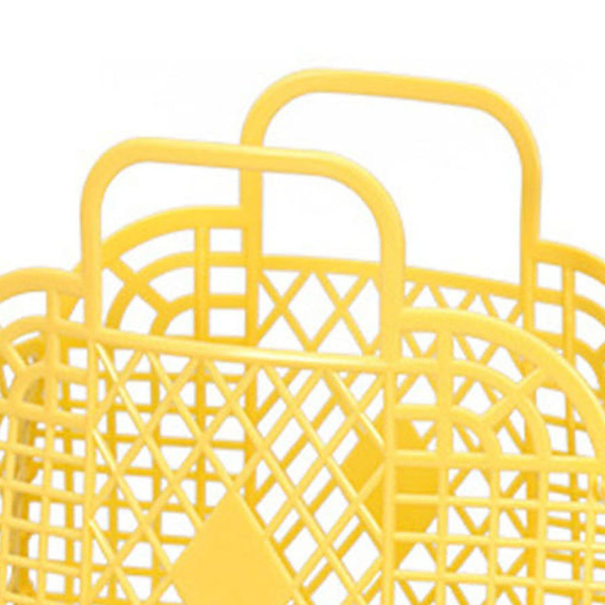 Hollow Storage Basket Plastic Reusable Portable Foldable Bag for Beach Home Bedside Shopping Toys Clothes Yellow 250x110x220mm/9.84x4.33x8.66in