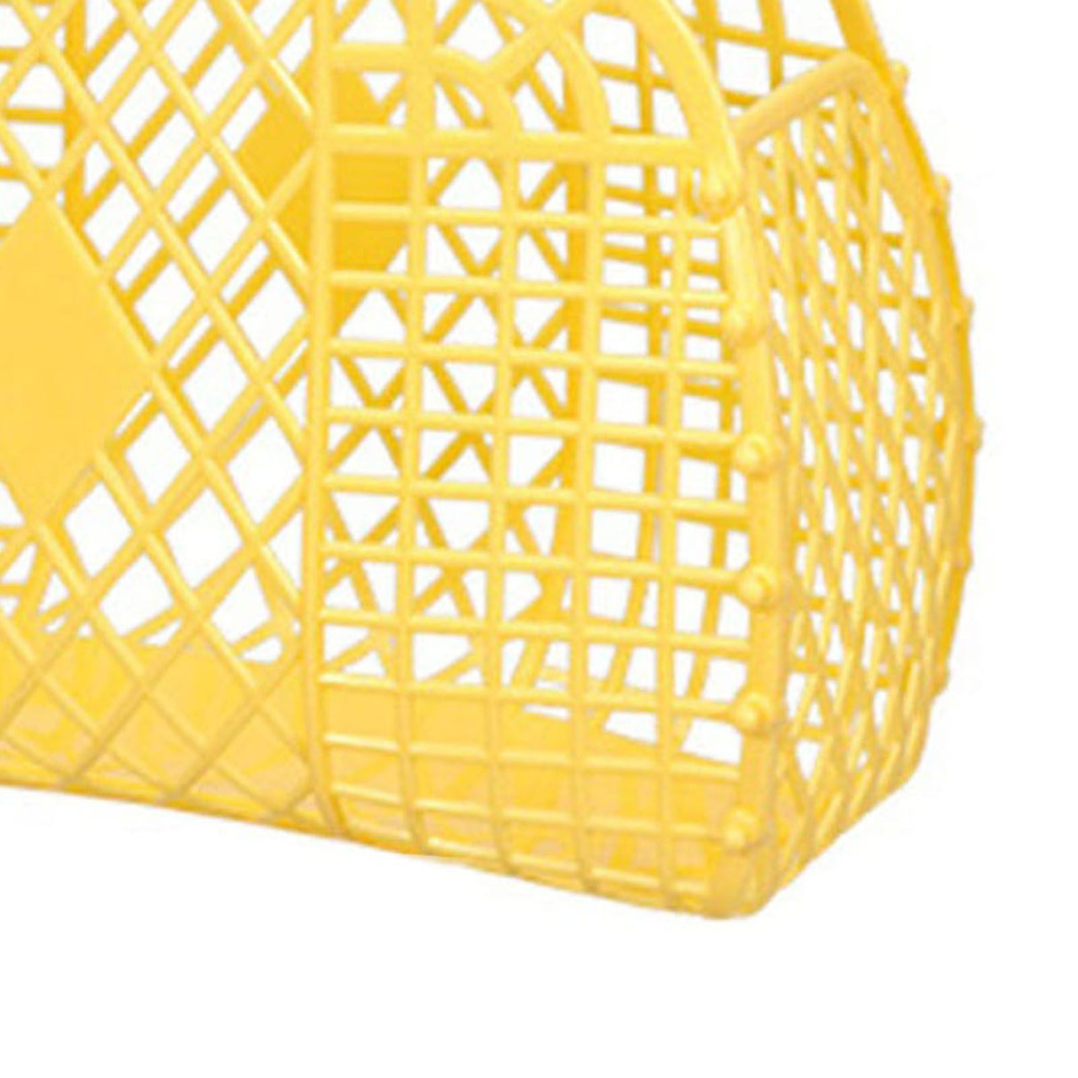 Hollow Storage Basket Plastic Reusable Portable Foldable Bag for Beach Home Bedside Shopping Toys Clothes Yellow 250x110x220mm/9.84x4.33x8.66in