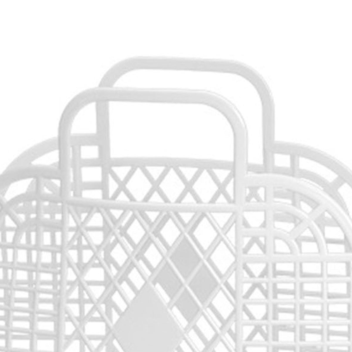 Hollow Storage Basket Plastic Reusable Portable Foldable Bag for Beach Home Bedside Shopping Toys Clothes White 250x110x220mm/9.84x4.33x8.66in