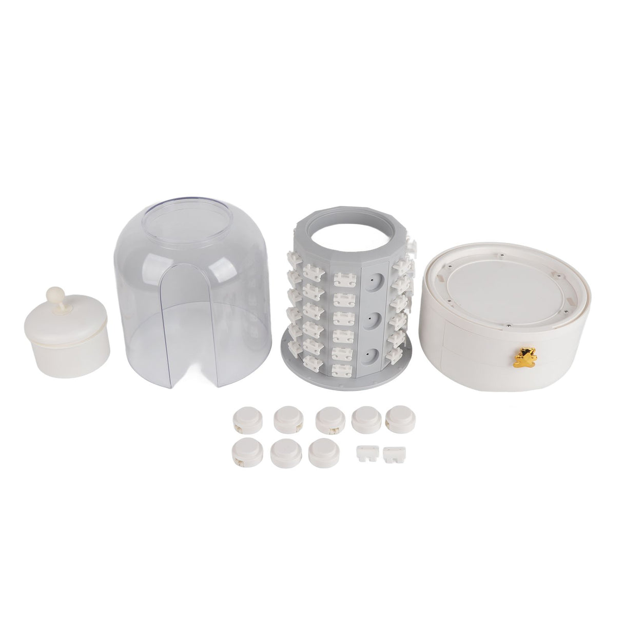 Jewelry Storage Box Table Dustproof Classification Large Capacity Earring Holder Stand for Women Standard Edition White