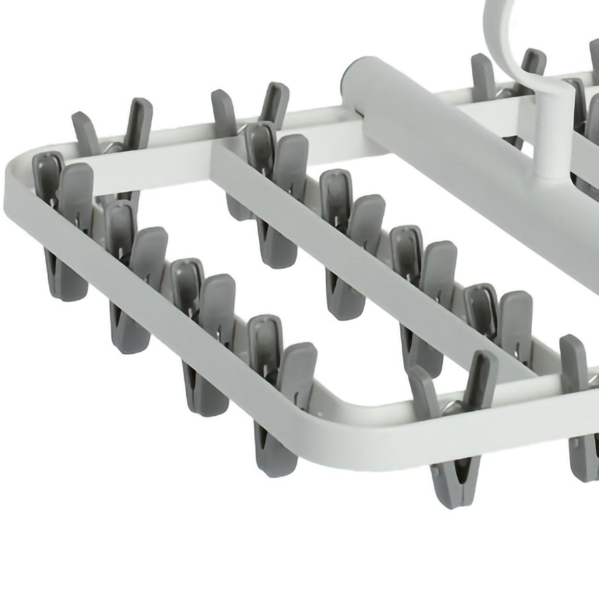 Drying Rack Foldable Matrix Hanging Point 24 Clips Household Drying Rack for Socks Underwear Panties White Grey