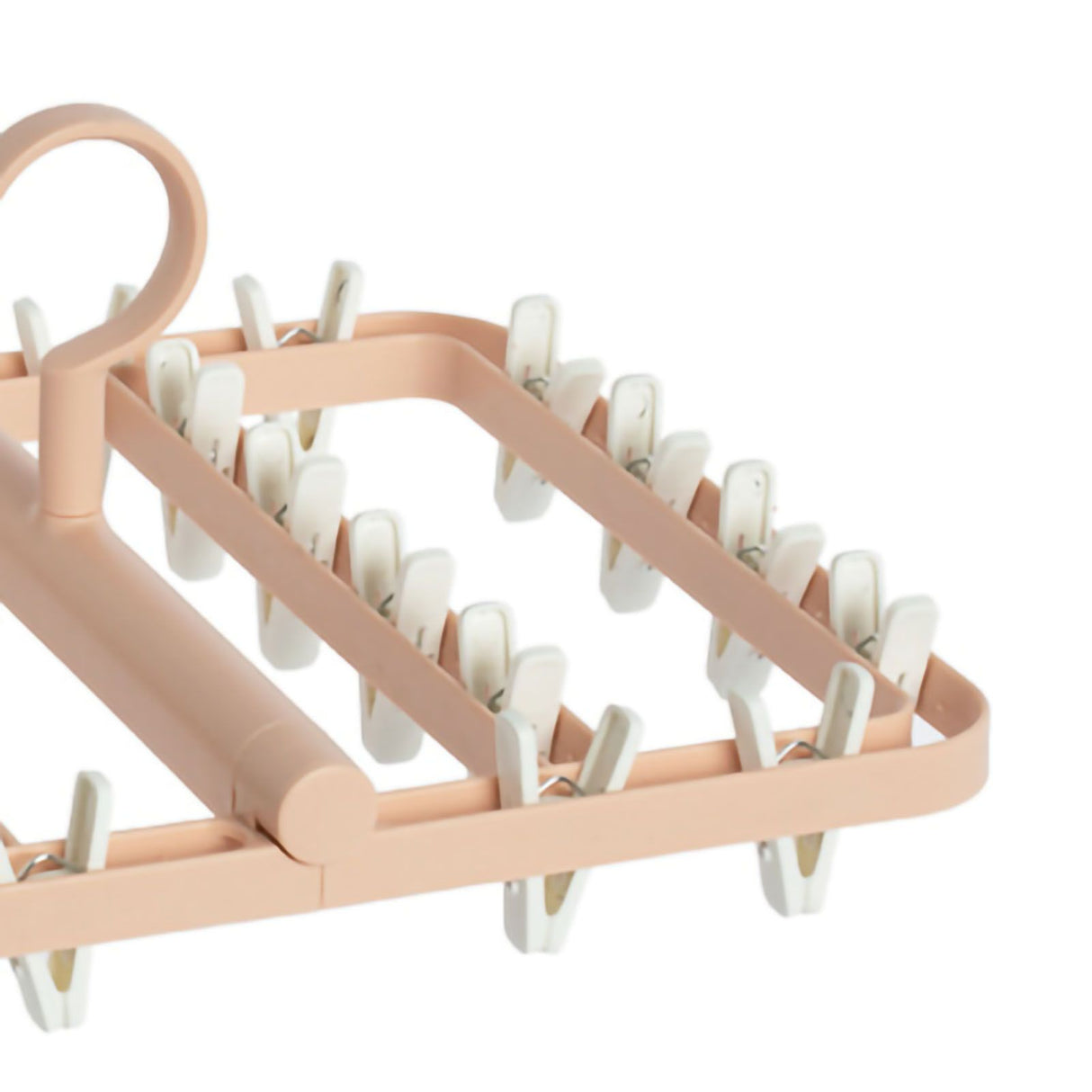 Drying Rack Foldable Matrix Hanging Point 24 Clips Household Drying Rack for Socks Underwear Panties Pink