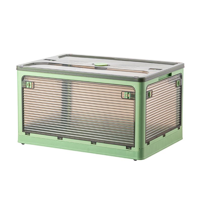 Clothes Storage Box Clear Transparent 4 Way Opening Bottom Pulley Design Plastic PET Storage Container for Home Brown Green Large 51.5x36x30