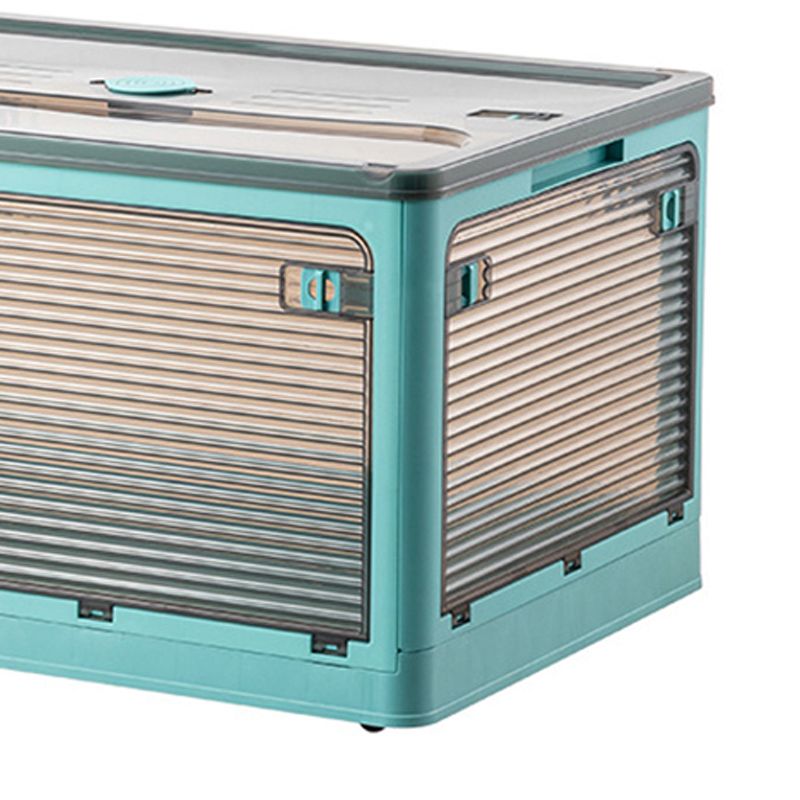 Clothes Storage Box Clear Transparent 4 Way Opening Bottom Pulley Design Plastic PET Storage Container for Home Brown Blue Large 51.5x36x30