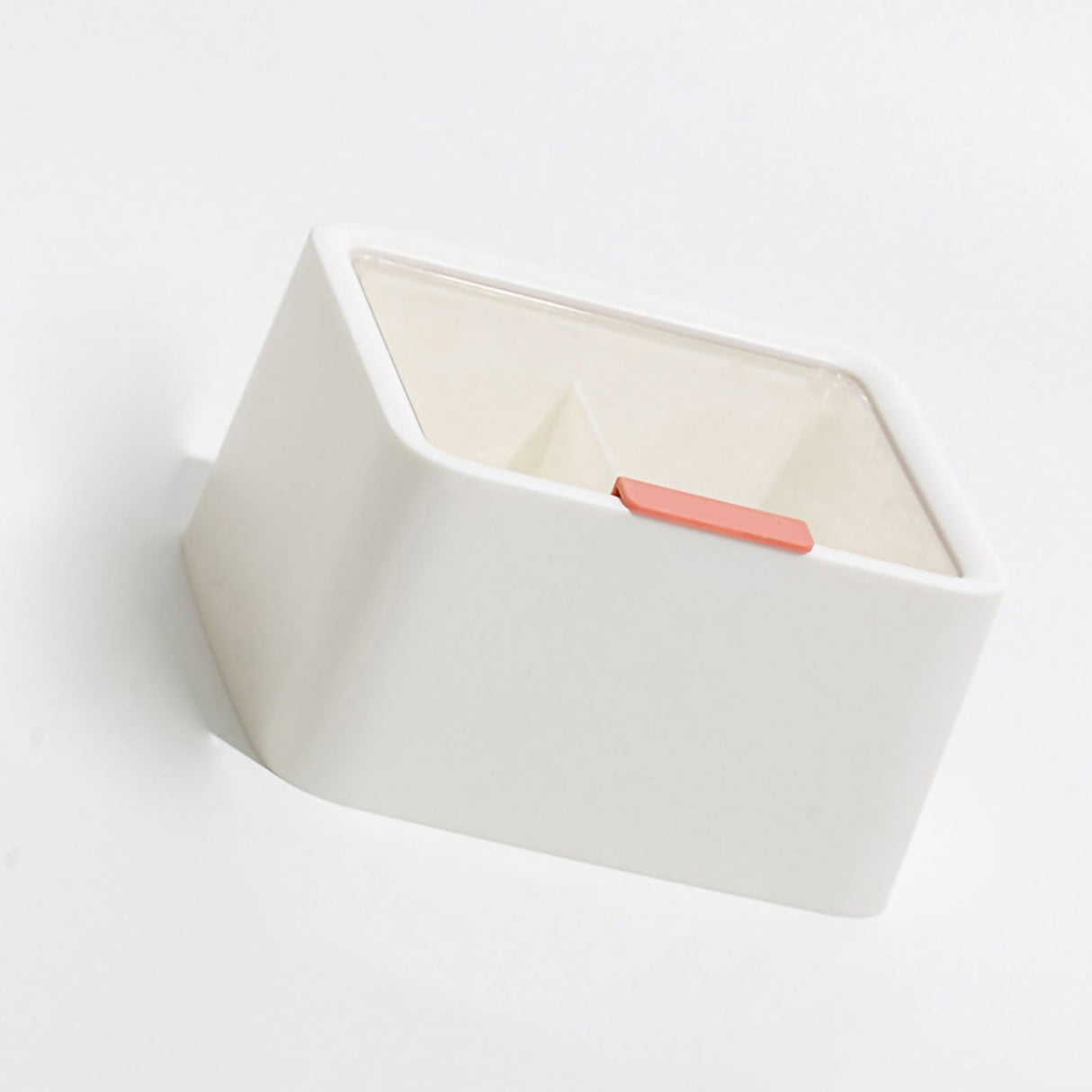 Lipstick Storage Box Large Capacity Double Layer Grid Design Transparent Storage Box with Lid for Home Office White